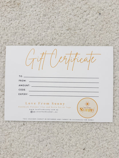 Physical Gift Vouchers